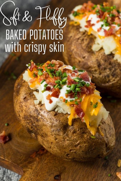 Crispy Skin Baked Potatoes In The Oven, Baked Potatoes In Oven No Foil, Big Baked Potatoes In The Oven, How To Cook Baked Potatoes, Fluffy Baked Potatoes In The Oven, Large Baked Potatoes In The Oven, Fast Baked Potatoes In The Oven, Restaurant Baked Potatoes In The Oven, Crispy Skin Baked Potato