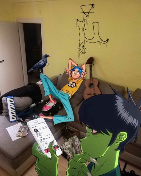 2-d And Murdoc, Gorillaz 2d And Murdoc, Gorillaz 2d X Murdoc, Murdoc And 2d, 2d And Murdoc, Murdoc Gorillaz, 2-d Gorillaz, Gorillaz Fan Art, Monkeys Band