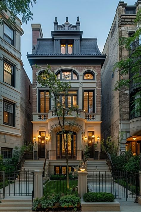 Academia Library, Bnb Ideas, Art Deco Houses, Architecture Styles, Townhouse Exterior, House Flippers, House Interior Design Styles, Victorian Townhouse, Victorian Mansions