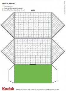 Print this fantastic Kodak football goal and net paper craft. You'll also find the goalie, ball and players on separate activities - perfect for a penalty shootout! Football Paper Crafts, Soccer Crafts, History Teaching Resources, Penalty Shootout, Goal Net, Football Goal, Soccer Theme, Euro 2012, Soccer Birthday