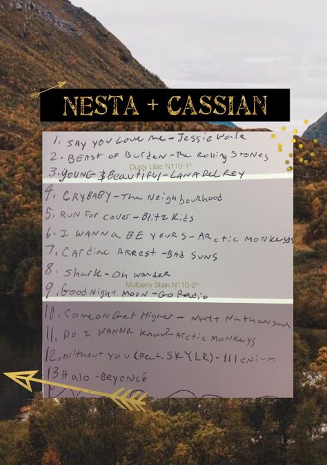 Nesta Stairs Challenge, Acotar Playlist, Cassian Wallpaper, Nesta Cassian, Cassian And Nesta, Acotar Fanart, Playlist Ideas, Acotar Series, Music Recommendations