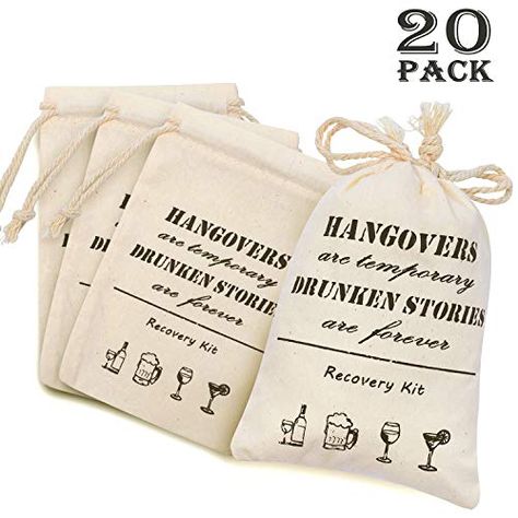 Hangover Bag, Bachelorette Hangover Kit, Bachelorette Bag, Hangover Kit Bags, Bachelorette Party Bags, Hangover Kit, Cotton Wedding, Cotton Gift Bag, Wedding Favor Bags