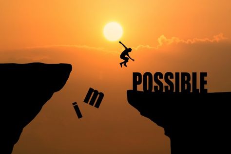 Man jumping over impossible or possible over cliff on sunset background,business concept idea Free Photo Man Jumping, Fleet Management, Max Lucado, John Keats, Sunset Background, Motivational Books, Business Concept, Pablo Neruda, Sport Quotes