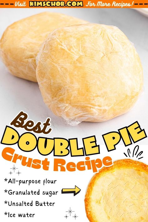 This double pie crust recipe is a delicious and flaky homemade pie crust that creates 2 crusts. You can make a double crust pie, or save the other pie crust to make and use later or for a second pie. Soft Pie Crust Recipe, Diy Pie Crust, Double Crust Pie, Crisco Pie Crust, Double Pie Crust Recipe, Pie Crust With Butter, Best Pie Crust Recipe, Double Pie Crust, Pie Crust Uses