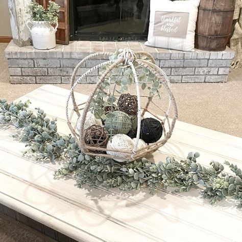 Robinson Repurposing on Instagram: “🖤 Dollar Tree 3D Wreath form made into a fun little farmhouse/rustic centerpiece! Link in bio to tutorial on YouTube! Welcome to Week…” Dollar Tree 3d Wreath Form Ideas, 3d Wreath Form Ideas, Wreath Form Ideas, 3d Wreath, Amber Wedding, Mommy Ideas, Little Farmhouse, Wood Beads Diy, Rustic Centerpiece