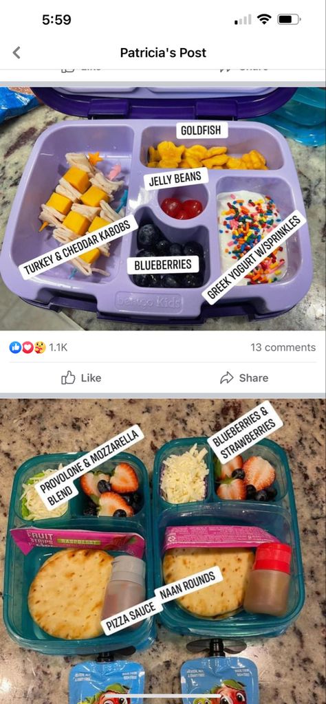 Healthy Bento, School Lunch Ideas For Kids, Daycare Meals, Kids Lunch Box Meals, Kindergarten Lunch, Preschool Lunch, Cold Lunch, Back To School Lunch Ideas, Lunch Ideas For Kids