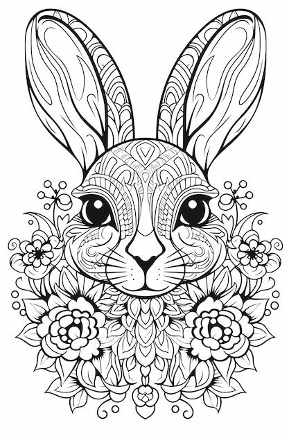 Dessin Au Trait D'un Contour De Mandalas... | Premium Photo #Freepik #photo #cahier-coloriage #pages-coloriages #coloriage-pour-enfants #mandala-a-colorier Mandala Disney, Bunny Coloring, Farm Animal Coloring Pages, Bunny Coloring Pages, Mandela Art, Zentangle Designs, Boost Creativity, Zentangle Patterns, Animal Coloring Pages