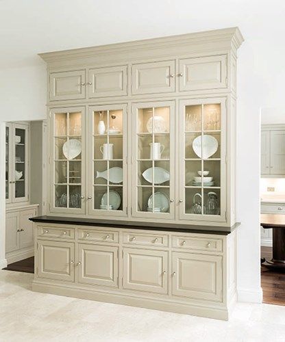 Luxury Grand Dresser - Bespoke Fitted Dresser - Tom Howley Built In China Cabinet Dining Room, Kitchen Dressers, English Cottage Kitchens, Dining Room Built Ins, Tom Howley, Built In China Cabinet, Shaker Kitchens, Crockery Unit Design, Fitted Kitchens