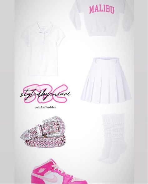 School Outfit Middle School, Outfit Middle School, Pink Barbie Shoes, Uniform Fits, School 6th Grade, 6th Grade Outfits, Harajuku Pink, Kid Outfit, Outfit Ideas For School