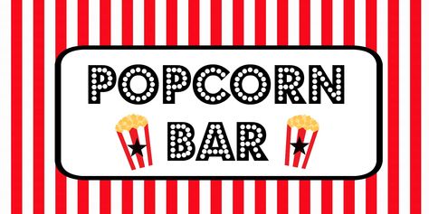 FREE Movie Night / Popcorn Bar Printables Popcorn Bar Free Printables, Movie Night Sign, Popcorn Sign, Movie Night Printables, Diy Popcorn Bar, Bar Printables, Popcorn Bar Sign, Popcorn Labels, Party Food Signs