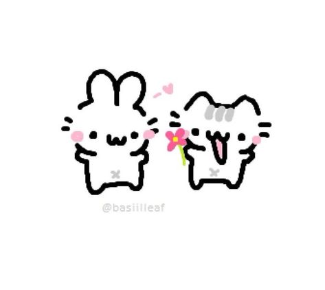 Cat And Bunny, Goofy Cats, Cute Easy Doodles, Goofy Drawing, Bunny Drawing, Cat Doodle, Silly Cats Pictures, Little Doodles, Cute Doodles Drawings