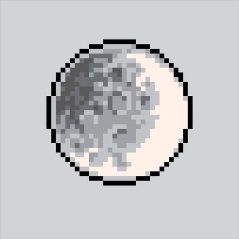 Pixel Moon Icon, Pixel Art Basics, Moon Illustration Aesthetic, 16 Pxl, Star Pixel Art, Moon Minecraft, Cyberpunk Pixel Art, Space Pixel Art, Pixel Moon