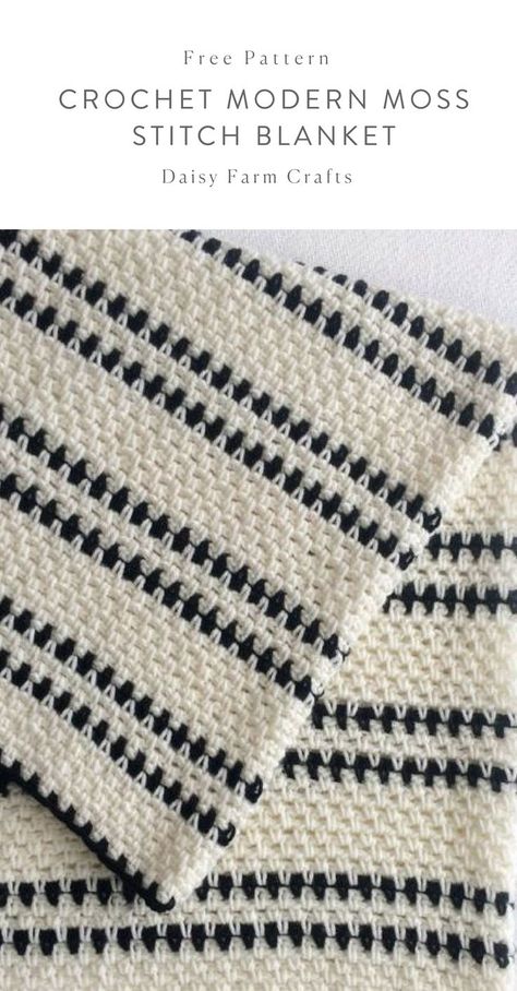 Moss Stitch Blanket, Motifs Afghans, Modern Haken, Crochet Modern, Daisy Farm, Blanket Fabric, Stitch Blanket, Crochet Afghan Patterns Free, Confection Au Crochet