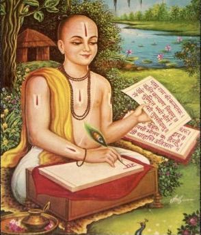 Surdas was born blind, but was such immensely dipped in the ocean of devotion of krishna that this did not even matter to him. He wrote many poems on krishna and became one of the greatest indian poets of all time. It is beleived that when krishna gave him eyesight so that he could see him, after that he pleaded to lord to take it away from him as he did not want to see the world without krishna and captured krishna's image in his eyes for his whole life. Archana Puran Singh, Sanjay Leela Bhansali, India Win, Art Society, Hindi Language, Floral Swimsuit, Music Composers, How To Become Rich, Krishna Images