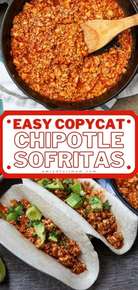 Sofritas Chipotle Recipe, Sofritas Recipe, Chipotle Sofritas, Crumbled Tofu, Chipotle Tofu, Sofrito Recipe, Chipotle Recipes, Copycat Chipotle, Healthy Mexican Recipes