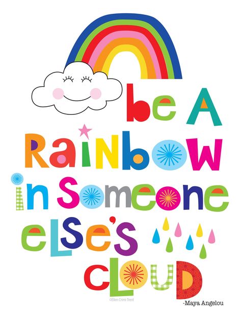 Be a rainbow in someone else's cloud/kids wall decor/ kids | Etsy Wall Art Rainbow, Rainbow Decor, Inspirational Quotes For Kids, Classroom Quotes, Rainbow Wall Art, Art Rainbow, Rainbow Decorations, Kids Wall Decor, School Quotes