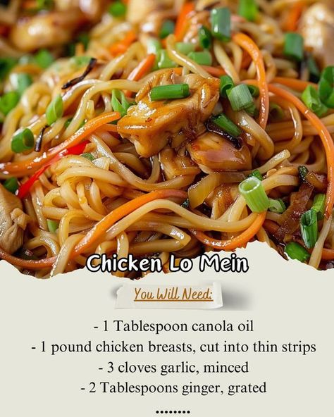 Chicken Lo Mein 🍜
Chicken Lo Mein is a... - Homemade Recipes Lo Mein Chicken, Chicken Breast Broccoli, Chicken Soy Sauce, Easy Chicken Lo Mein, Chicken Lo Mein Recipe, Lo Mein Recipe, Chicken Lo Mein, Lo Mein Recipes, Lo Mein