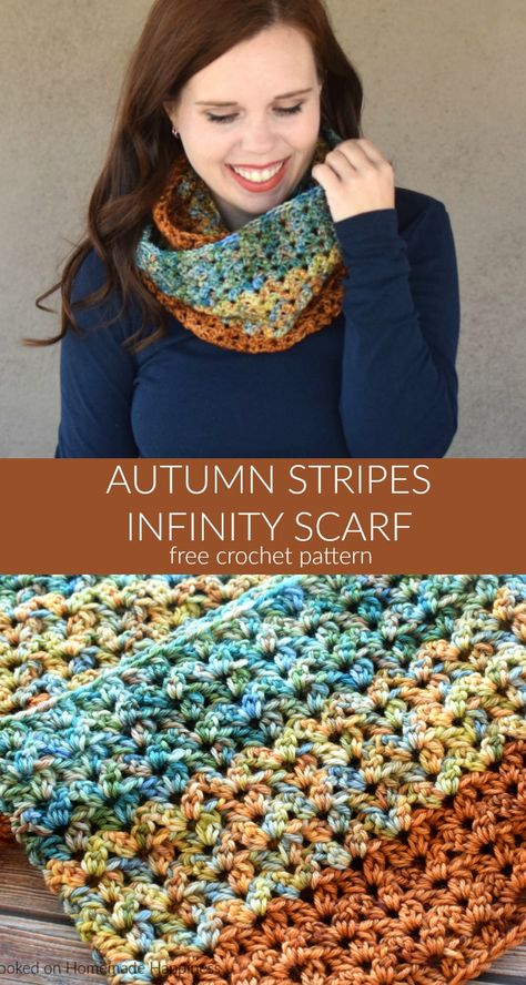 Cluster V Stitch, Crochet Infinity Scarf Free Pattern, Scarves Diy, Autumn Bag, Infinity Pattern, Crochet Infinity Scarf Pattern, Autumn Crochet, Crochet Cowl Free Pattern, Crochet Cowls