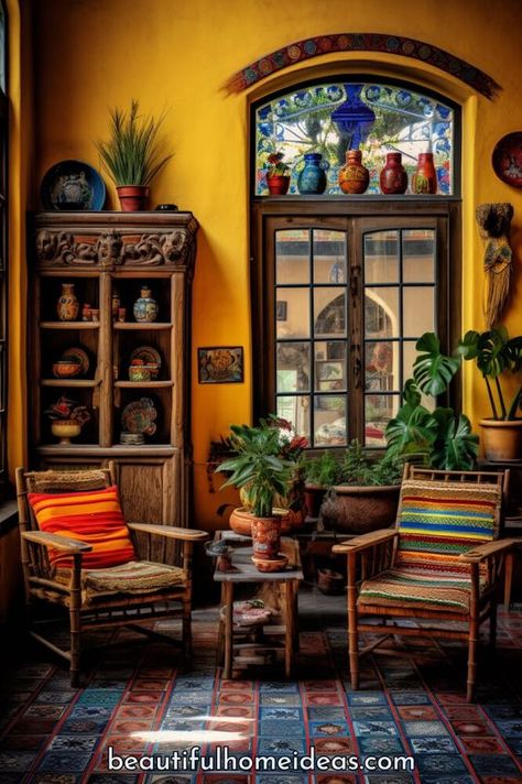 We are so excited to introduce you to the charm of old Mexican house interiors, where history, culture, and vibrant aesthetics converge to create spaces that breathe life into every corner. From the rustic allure of aged wooden beams to the warm embrace of terracotta hues, these homes have an abundance of timeless charm that... Mexican Houses Interior, Mexican House Interior, Old Mexican House, Mexican House, Mexican Furniture, Hacienda Style Homes, Apt Ideas, Mexican Home, Decor 2024