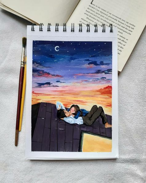 Cute Couple Acrylic Painting, Couple Drawings On Canvas, Canvas Painting Couples, Couple Painting Aesthetic, Couple Painting Ideas On Canvas, Studio Interior Design Ideas, Couple Acrylic Painting, Art Studio Interior Design, Couple Watercolor Painting