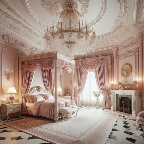 European Bedroom, Princess Bedrooms, Mansion Bedroom, Royal Room, Royal Bedroom, Fancy Bedroom, Castle Bedroom, Fantasy Bedroom, Victorian Bedroom