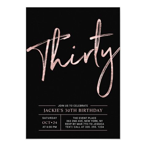 Black 30th Birthday Party, 30th Invite, 30th Birthday Ideas For Women, 90th Birthday Party, 30th Bday Party, 30th Birthday Themes, 30th Birthday Bash, 30th Birthday Party Invitations, 40th Birthday Party Invites