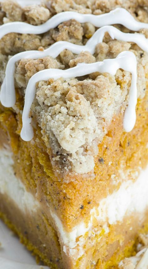 Pumpkin Cake With Cream Cheese, Cake With Cream Cheese Filling, Pumpkin Coffee Cake, Sweet Glaze, Pumpkin Coffee Cakes, Pumpkin Cream Cheese, Homemade Goodies, Breakfast Goodies, Pumpkin Coffee