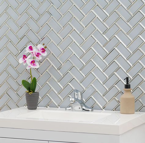 Backsplash Herringbone, Herringbone Mosaic Tile, Herringbone Backsplash, Mosaic Floor Tile, Bar Faucets, Herringbone Tile, Zellige Tile, Travertine Tile, Tile Stores