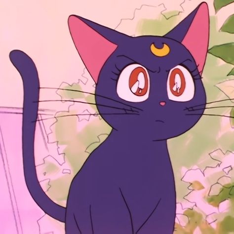 Sailor Moon Cute, Moon Cute, Sailor Moon Cat, Luna And Artemis, Sailor Moon Luna, Moon Icon, 90 Anime, Sailor Moon Fan Art, Cute Black Cat