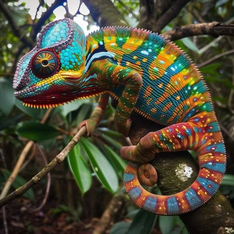 Chameleon Art Drawing, Photography Of Animals, Colorful Chameleon, Camilian Lizard, Colorful Animals Photography, Chameleon Photography, Colorful Reptiles, Exotic Pet, Natural Forms Animals