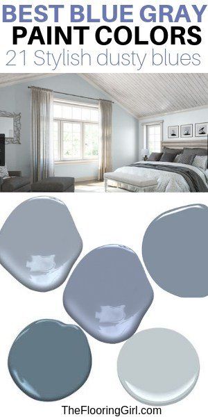 Best Blue Gray Paint Colors (21 stylish dusty blues) | The Flooring Girl Bluish Gray Paint, Dusty Blue Paint, Blue Gray Bedroom, Gray Paint Colors, Blue Gray Paint Colors, Interior Paint Colors Schemes, Blue Gray Paint, Bedroom Blue, Painting Bedroom