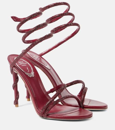 Designer Shoes for Women | Shop at Mytheresa Rene Caovilla Shoes, Mid Heels Pumps, Heels Outfits, Casual Leather Shoes, Red Sandals, Rene Caovilla, Boot Jewelry, Embellished Sandals, Red Heels