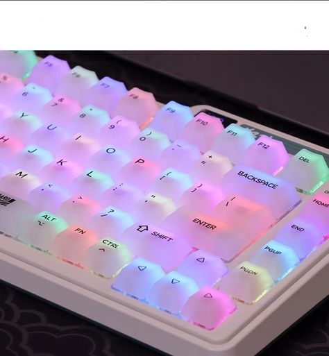 82/122 Key Pc Transparent Frosted Keycap Set White Cherry Height Backlit Matte Profile For Mx Switch Gaming Mechanical Keyboard - Mice & Keyboards Accessories - AliExpress Keyboard Decor, Customized Keyboard, Custom Keyboards, Unique Keyboards, Tech Setup, Custom Keyboard, Neon Box, Keyboard Keys, Video Game Rooms