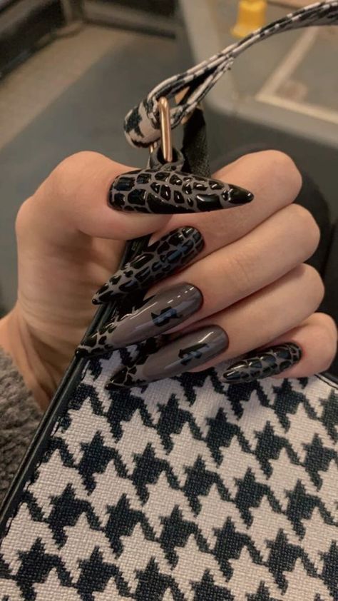 Fur Nails, Beachy Nails, Wow Nails, Goth Nails, Edgy Nails, Grunge Nails, Jelly Nails, Nail Swag, Bling Acrylic Nails