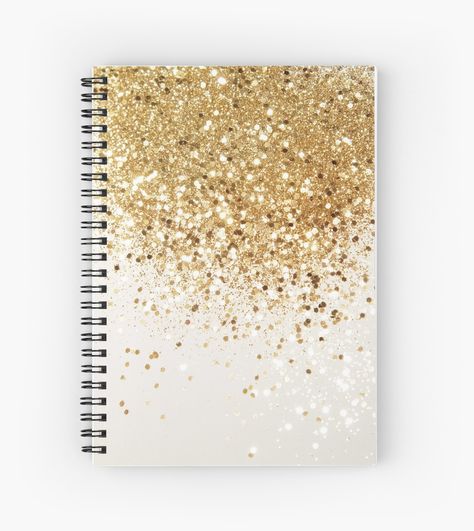 Diy Notebook Cover For School, Gold Notebook, Middle School Supplies, Beaded Wedding Jewelry, Cool Stationary, Diy Notebook Cover, Cute Spiral Notebooks, Girl School Supplies, Reflective Journal