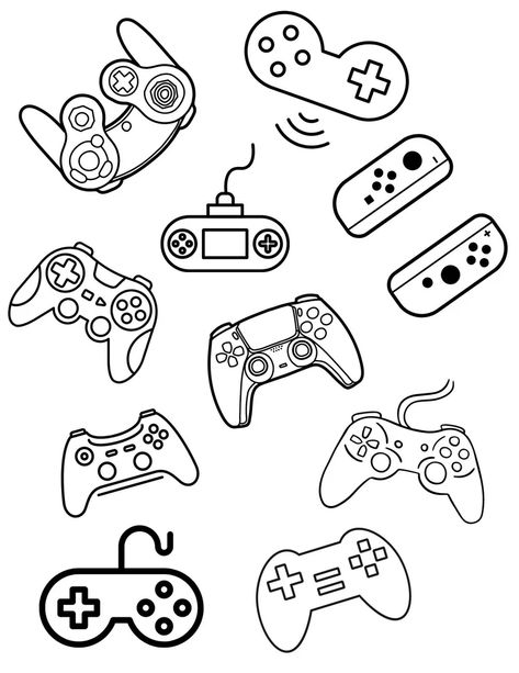 Escape to your favorite video game world with these free printable coloring pages! Perfect for kids and adults alike, these coloring pages are a great way to relax and de-stress.    #gaming #coloringpages #videogames #gamer #relax #fun Gamer Coloring Pages, Gamer Doodles, Gaming Coloring Pages, Boys Colouring Pages, Gaming Cookies, Boy Coloring Sheets, Drawing On Computer, Video Game Coloring Pages, Magical Coloring Pages