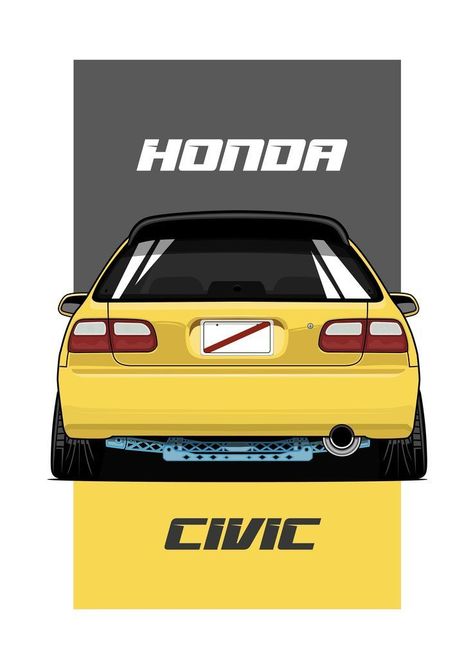 Cars Jdm Wallpaper, Jdm Art, Funny Car Quotes, Eg Civic, Civic Jdm, Cool Car Stickers, Honda Civic Car, Civic Car, Cars Jdm