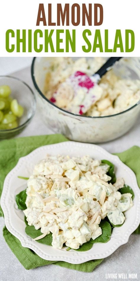 Chicken Salad Recipe With Almonds, Almond Chicken Salad, Salad With Almonds, Chicken Salads, Jar Salads, Almond Chicken, Chicken Salad Recipe, Salad Ideas, Chinese Chicken