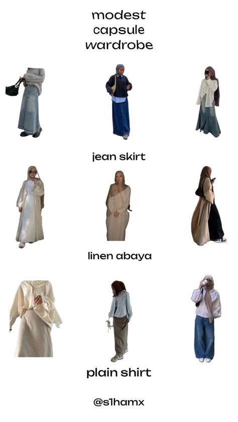 #modest #muslim #hijabi #capsulewardrobe #capsulewardrobeinspo Modest Outfits Muslim, Outfits Muslim, Stylish Outfits Casual, Estilo Hijab, Modest Casual Outfits, Modesty Outfits, Cute Modest Outfits, Muslim Outfits Casual, Modest Summer Outfits