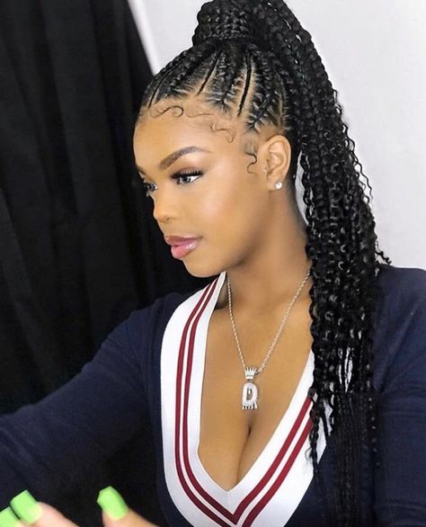 Braids In Ponytail Hairstyles, Canerow Styles, Feedin Braids Ponytail, Cornrows Natural, Trendy We Fryzurach, Cornrow Ponytail, Black Ponytail, Tan Skin Blonde Hair, Braid Bun