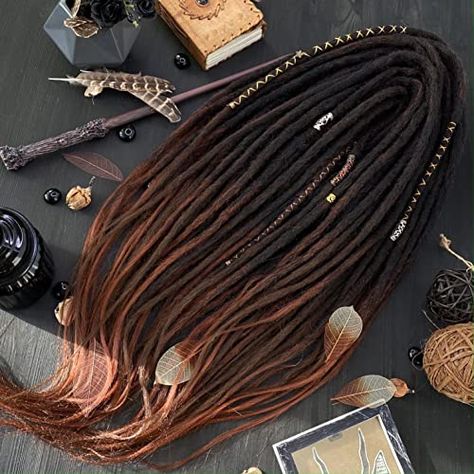 Dark Brown To Light Brown, Brown Dreadlocks, Blue Dreads, Brown Dreads, Dread Hair Extensions, Ombre Dreadlocks, Handmade Dreadlocks, Ombre Dreads, Brown To Blonde Ombre