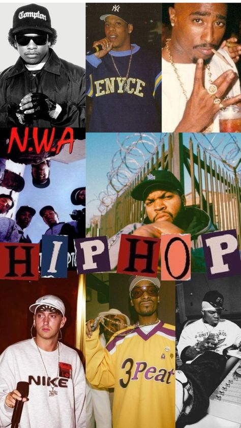 90s Rap Collage, 2000s Rap Aesthetic Wallpaper, Nwa 90s Wallpaper Iphone, Old School Rappers Wallpaper, 2000s Rappers Aesthetic, Usher Wallpaper Aesthetic, 90s Vibes Wallpaper, 90s Hiphop Aesthetic Wallpaper, Early 2000 Party