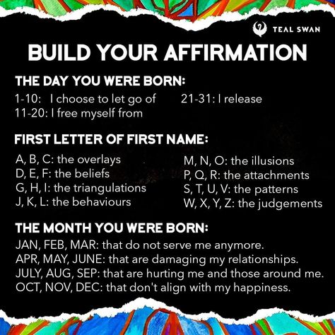 Attitude Adjustment, Energy Work, Choose Me, First Names, Letting Go, Affirmations, Let It Be