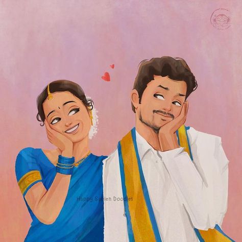 Couples Photo Wallpaper, Indian Couple Art, Couple Illustration Art, Illustration Couple, Comedy Pictures, Actors Illustration, Digital Portrait Illustration, Cute Movie Scenes, Art Pinterest