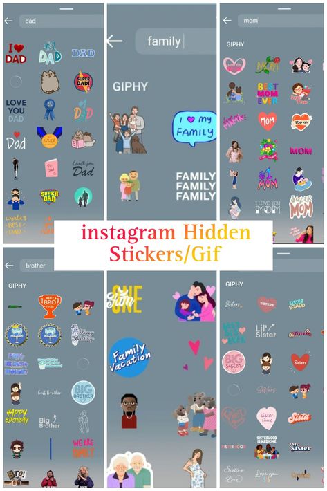 #instagram #ig #hiddenstickers #gif #stickers #story #igstory #hidden #igstories #ideas #family Story Creator, Ig Gif, Family Stickers, Lil Sister, Purple Wallpaper Iphone, Love You Dad, Ideas Family, Super Dad, Family Mom