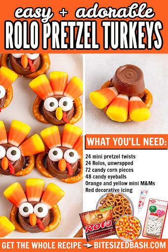 Rollo Pretzels, Pretzel Turkeys, Pretzel Hershey Kisses, Lemon Blueberry Trifle, Oreo Turkey, Lemon Trifle, Rolo Pretzel, Turkey Rolls, Funfetti Cheesecake