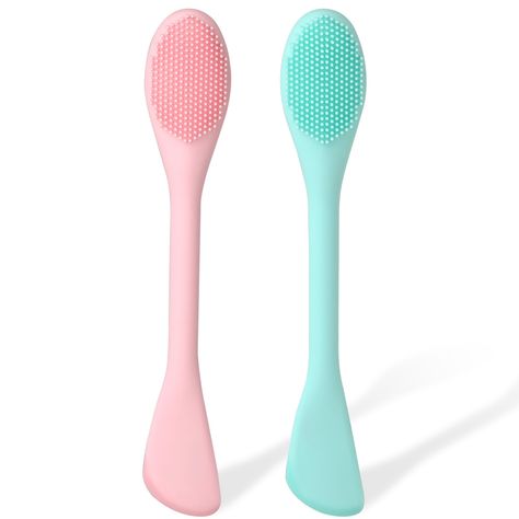 PRICES MAY VARY. 【Double-Ended Design】Silicone face scrubber has two different ends. The spoon-shaped end helps you apply the product from the jar to your face for skin care. The face cleansing brush other end is soft silicone that can be massaged into the skin in circular motions for deep cleansing. 【Soft Material】The face wash brush applicator is made of soft silicone, smooth and soft and face mask brush will not make your skin feel pain. Face mask spatula for cleaning and exfoliating very saf Face Scrub Brush, Modeling Mask, Silicone Face Mask, Facial Scrubber, Face Wash Brush, Dream Products, Skincare Solutions, Face Mask Brush, Skincare Brush