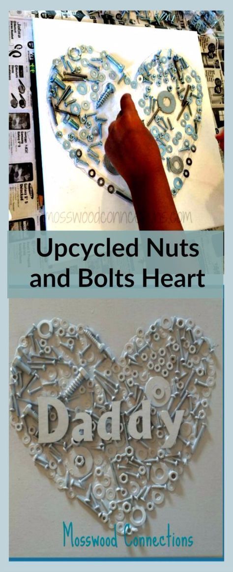 Diy Gifts To Make, Diy Gifts For Dad, Diy Father's Day Gifts, Father's Day Diy, Navidad Diy, Heart Crafts, Fathers Day Crafts, Nuts And Bolts