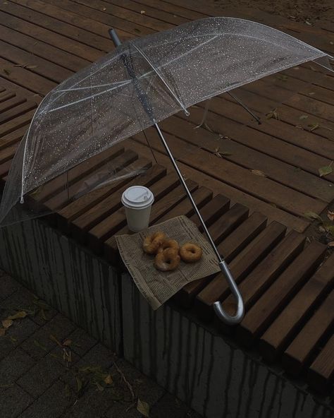 Clear Umbrella, Night Swimming, Fall Breakfast, Rainy Day Activities, April Showers, Autumn Aesthetic, Autumn Inspiration, Cup Of Coffee, Autumn Day