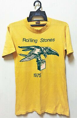 VINTAGE 70s 1975 THE ROLLING STONES TOUR CONCERT PROMO T-SHIRT ROCK  | eBay 70s Band Tee, Unisex Vintage T-shirt For Concert, Vintage Band Logo T-shirt For Concert, Band Tour Shirt, Vintage Concert T-shirt With Text Print, 1970s Band Tshirt, Rolling Stones Tour, Leon Bridges, Vintage Clothing Men